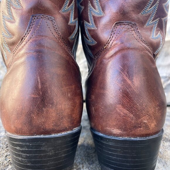 Ariat Men Western Cowboy Boots Size 12D Brown Leather Classic Ranch Rodeo Farm - Picture 8 of 16
